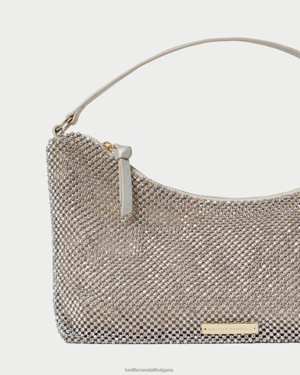 чанти злато Loeffler Randall N248X399 Жени cam diamante багетна чанта