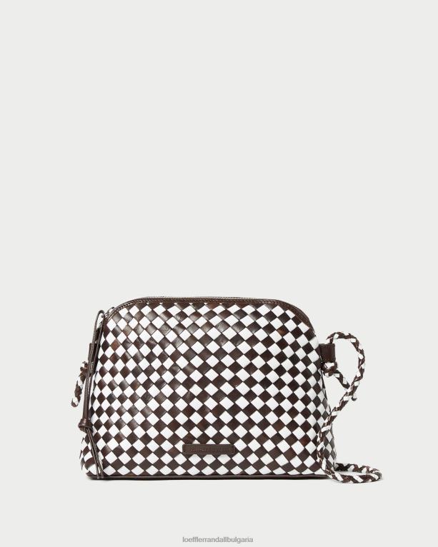 чанти шоколад/бял Loeffler Randall N248X332 Жени кръстосано тяло от тъкани mallory