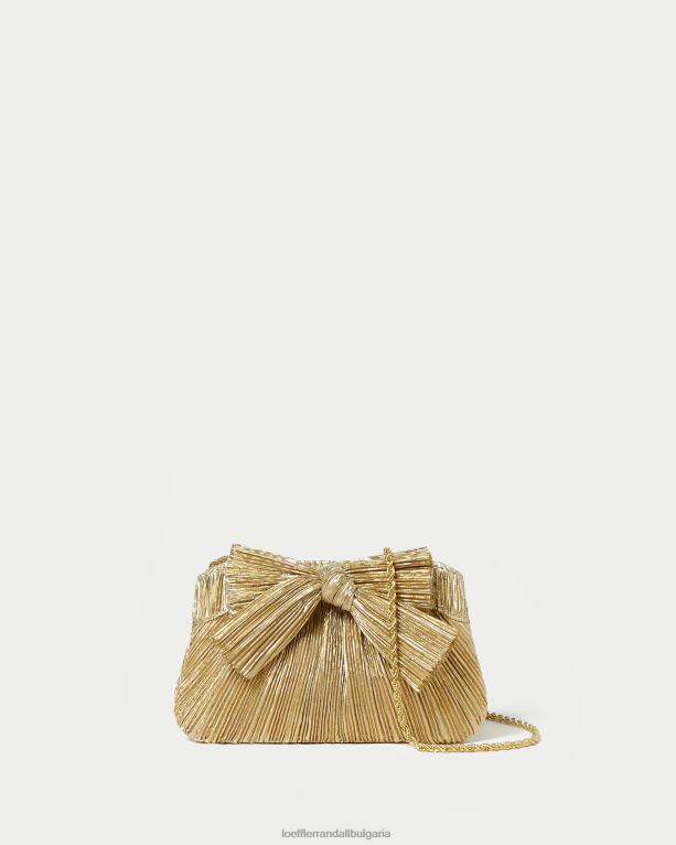 чанти злато Loeffler Randall N248X365 Жени съединител с мини лък rochelle