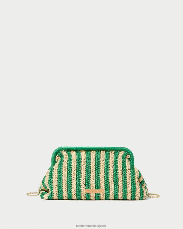 чанти естествено/зелено райе Loeffler Randall N248X391 Жени съединител на рамката trudie