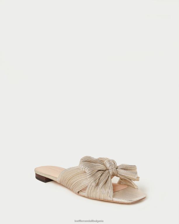 обувки платина Loeffler Randall N248X100 Жени Дафне плисирана панделка